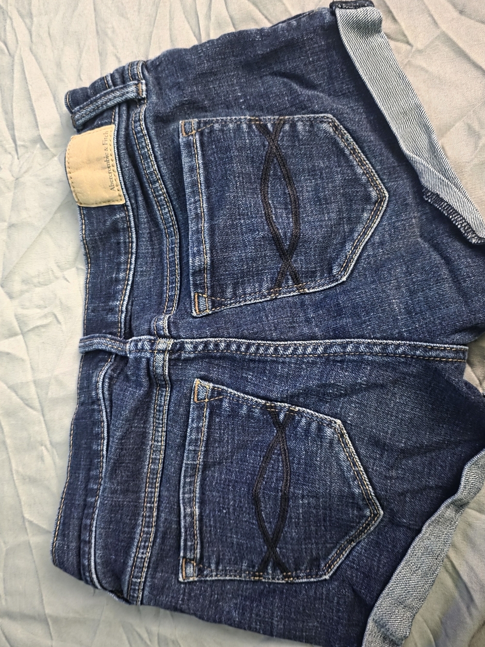 Abercrombie & Fitch Women's Dark Blue Denim Jean Shorts